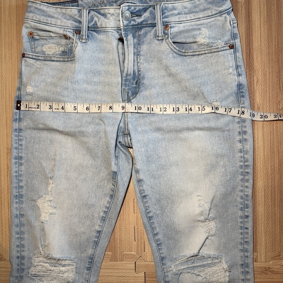 American Eagle Skinny Jeans Mens Air Flex 360 Distressed Men's Size 32x34 - Picture 9 of 11